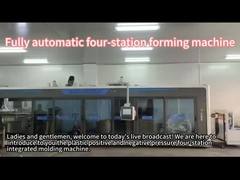 เครื่องปรุงรูปร่างสูบสี่สถานี ทํากล่องผลไม้พลาสติก