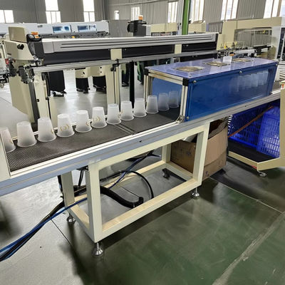 เครื่องพิมพ์ถ้วย 220V/50Hz เครื่องพิมพ์หมึก UV แบบ PLC ระบบควบคุมจอสัมผัส อินเตอร์เฟซการทํางาน